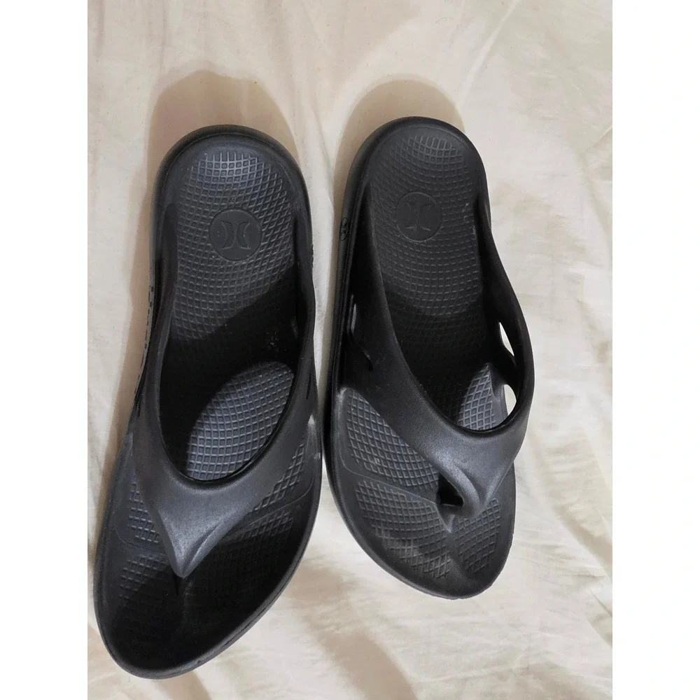 Hurley Mens Black Foam Flip Flop Sandals Thong Slides Size 10 fit like 8s